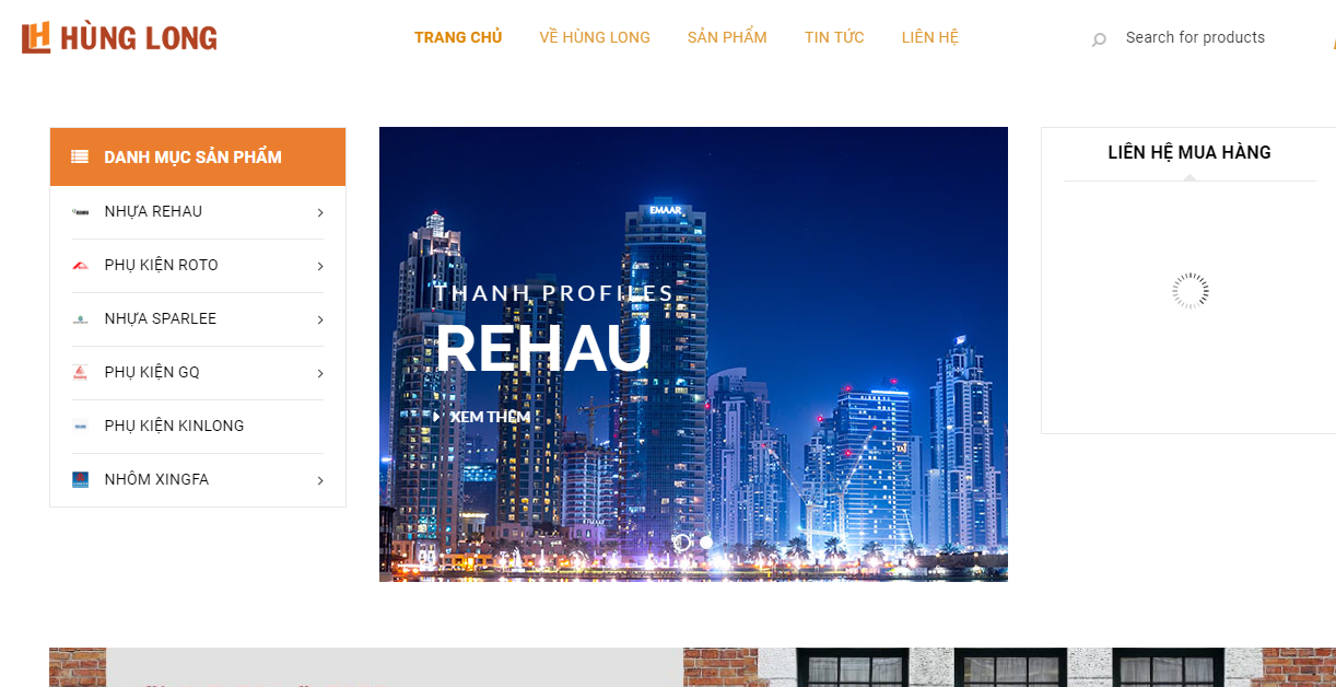 Website Hùng Long Cung Cấp Nguyên Liệu Cửa Nhựa uPVC
