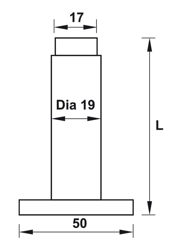 Thông số kĩ thuật chặn cửa gắn tường Hafele 937.13.540 100mm inox 304