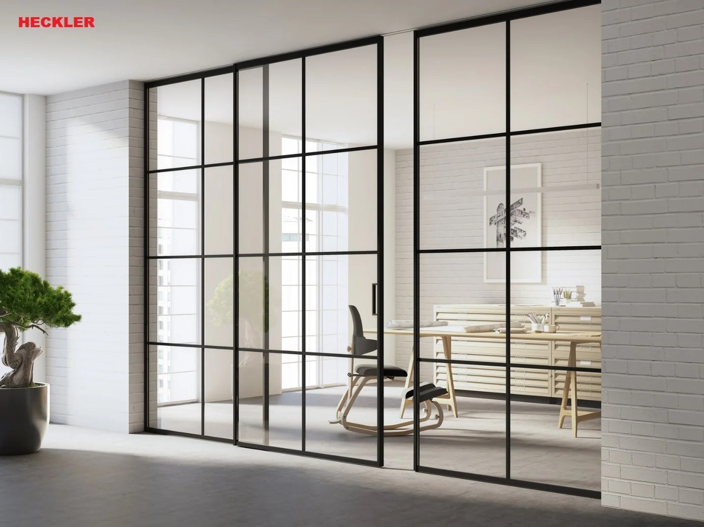 Sản phẩm cửa nhôm trượt slim không có đường ray phía dưới