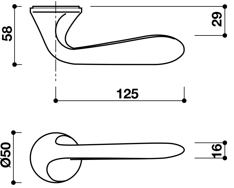 Thông số kĩ thuật tay nắm khóa phân thể hợp kim Hafele 900.99.732