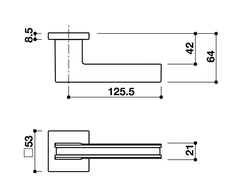 Thông số kĩ thuật tay nắm khóa phân thể hợp kim Hafele 905.99.543