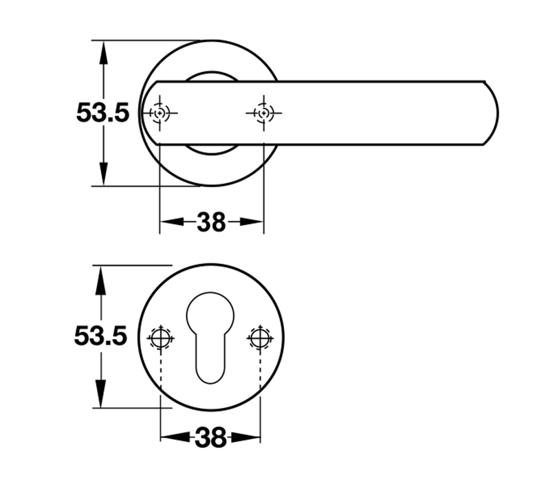 Thông số kĩ thuật tay nắm khóa phân thể inox 304 Hafele 903.92.656
