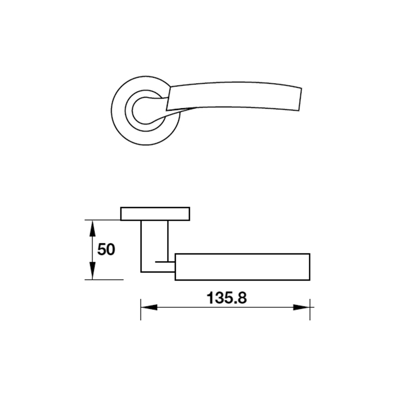 Thông số kĩ thuật tay nắm khóa phân thể inox 304 Hafele 903.99.032