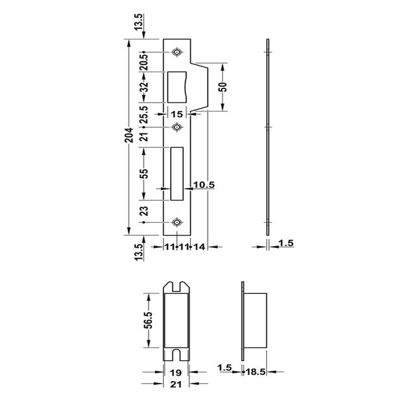 Thông số kĩ thuật thân khóa E45-85A Hafele 911.02.069
