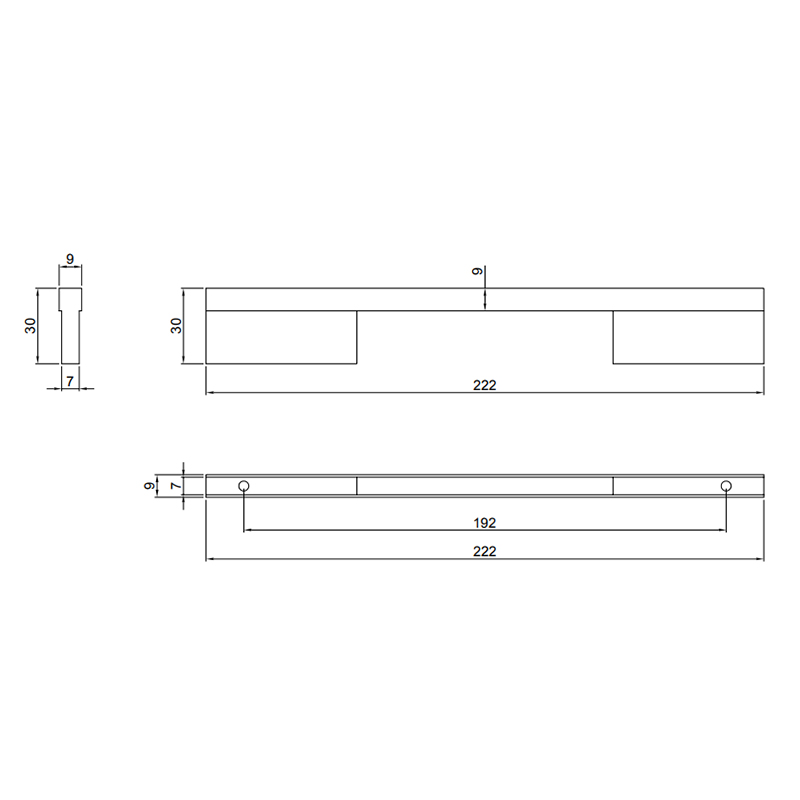 Thông số kĩ thuật tay tủ IVAN 09208-192 BSN ken xước bóng dài 192mm