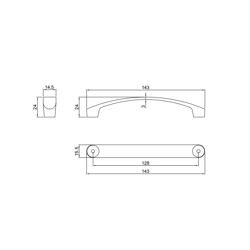 Thông số kĩ thuật tay tủ IVAN 09805.128 BSN ken xước bóng dài 128mm