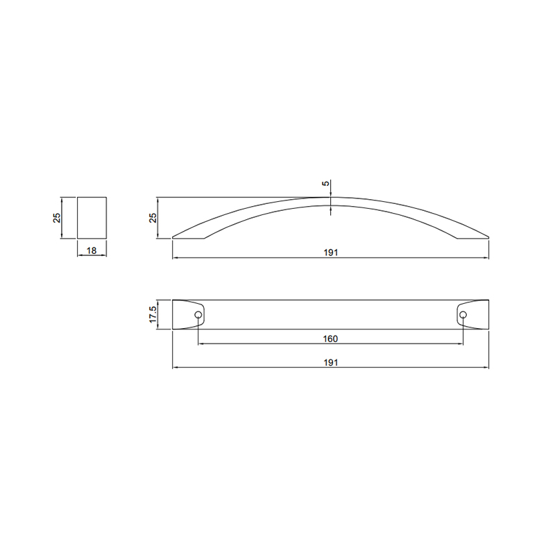 Thông số kĩ thuật tay tủ IVAN 09806.160 BSN ken xước bóng dài 160mm