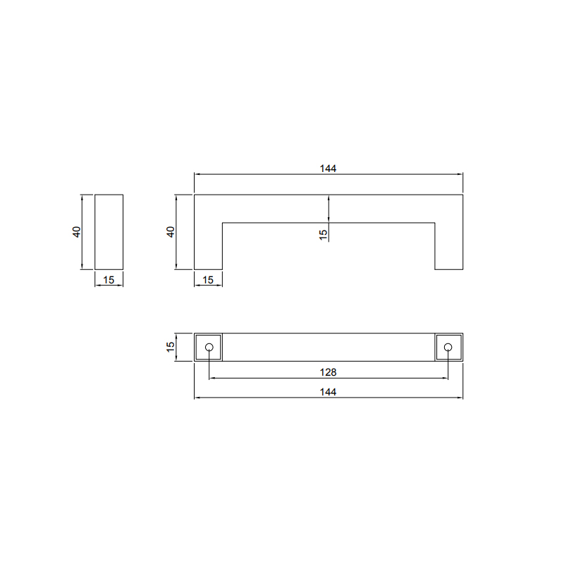 Thông số kĩ thuật tay tủ IVAN 11315.128 SSS inox mờ dài 128mm