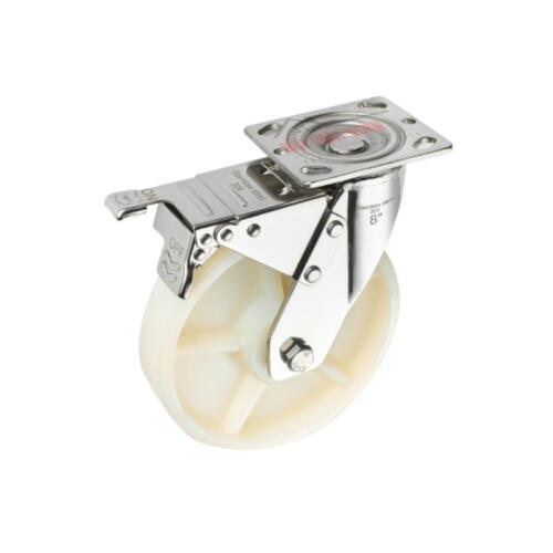 Bánh xe đẩy nhựa PA CP060 xoay khóa kép càng inox 304 - Hình ảnh 4