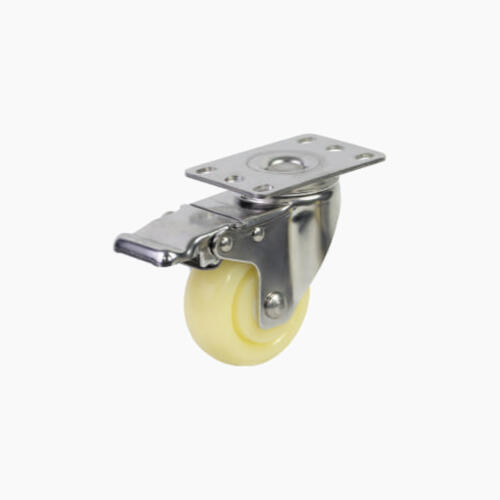 Bánh xe đẩy nhựa PA CP018 xoay khóa càng inox - Hình ảnh 2