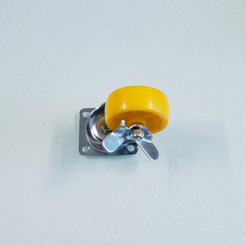 Bánh xe đẩy nhựa PP vàng CP002 xoay khóa ngang - Hình ảnh 3