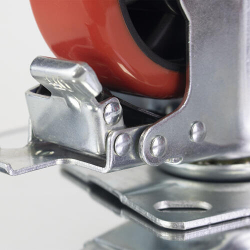 Bánh xe đẩy nhựa PU CP037 lõi nhựa xoay có khóa - Hình ảnh 4