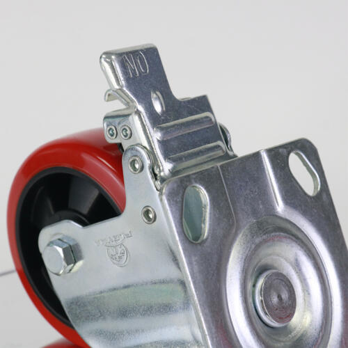Bánh xe đẩy nhựa PU CP037 lõi nhựa xoay có khóa - Hình ảnh 8