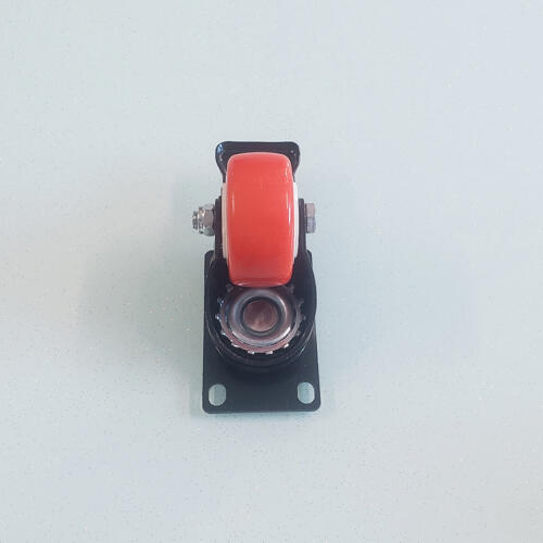 Bánh xe đẩy nhựa PVC đỏ CP006 xoay khóa kép - Hình ảnh 7