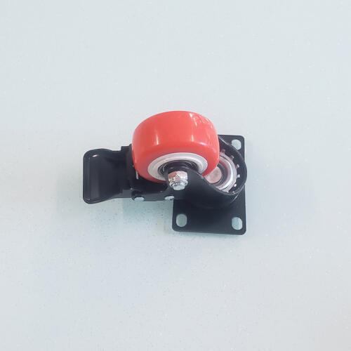 Bánh xe đẩy nhựa PVC đỏ CP006 xoay khóa kép - Hình ảnh 8