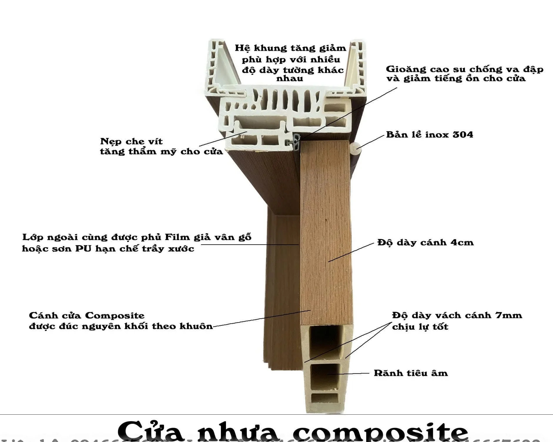 Bộ sưu tập mẫu vân gỗ và màu sắc đa dạng của cửa nhựa giả gỗ Composite