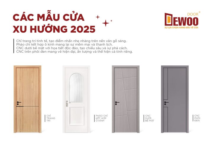 Các mẫu cửa nhựa Composite DEWOO thiết kế hiện đại