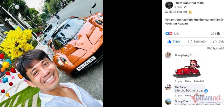 Chiếc Pagani Huayra của Minh Nhựa với biển số mới, màu cam đặc trưng