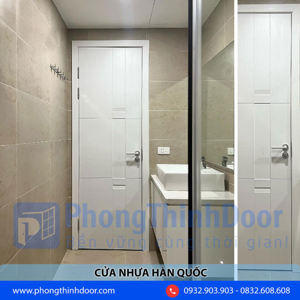 Công trình cửa nhựa giả gỗ ABS Hàn Quốc cho nhà vệ sinh