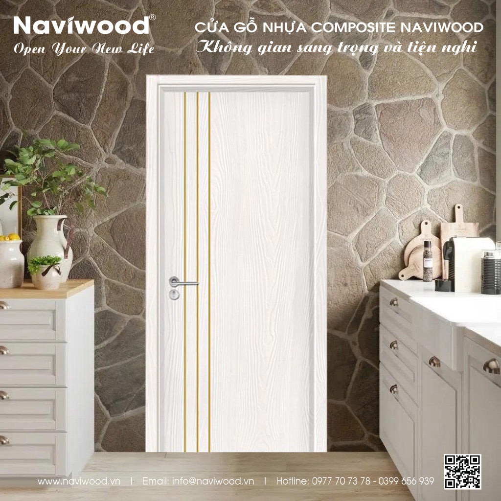 Cửa nhà vệ sinh làm từ gỗ nhựa Naviwood chống ẩm hiệu quả
