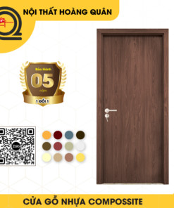 Cửa nhựa composite cánh đơn màu gỗ tự nhiên