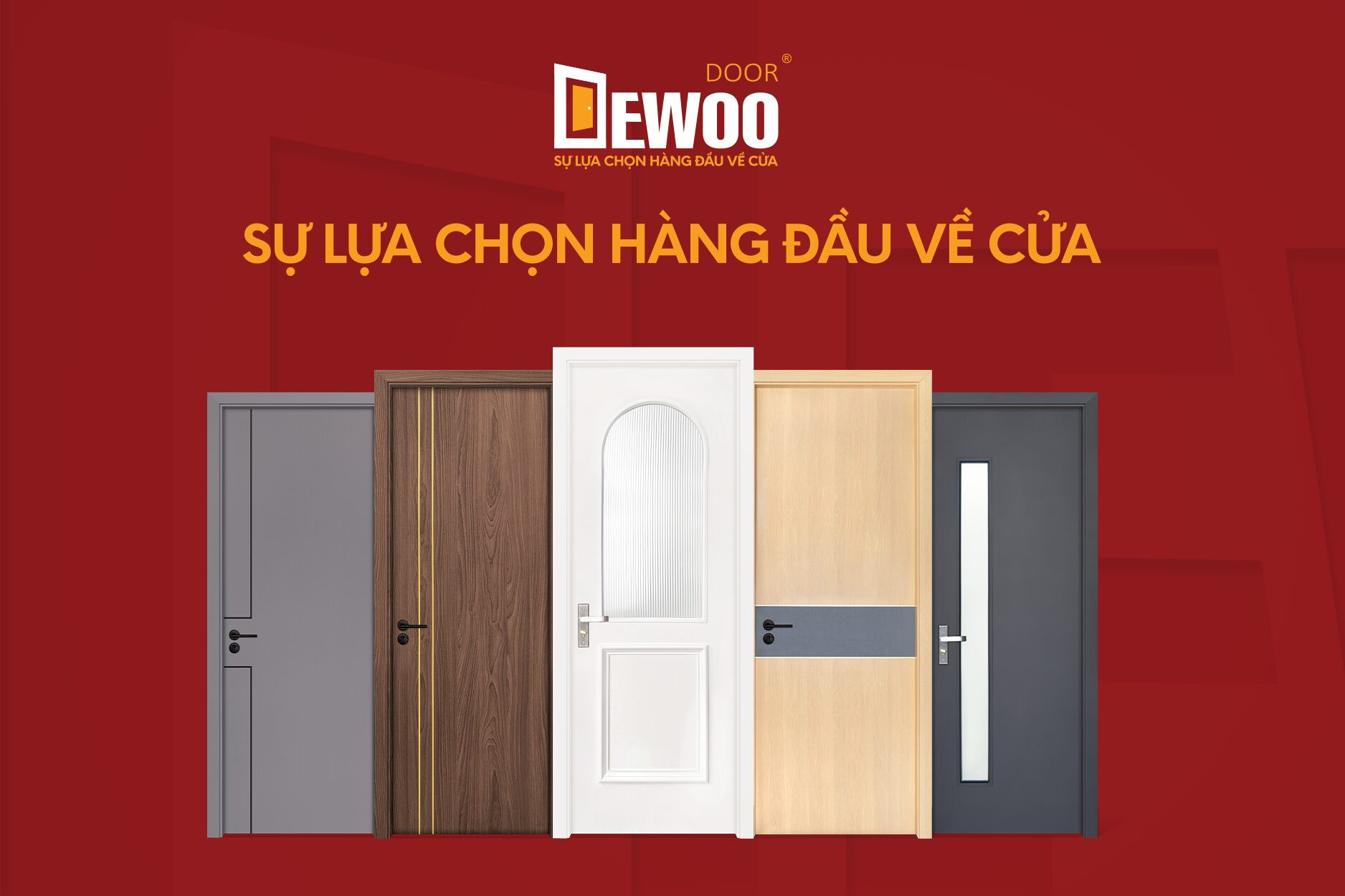 Cửa nhựa Composite DEWOO màu vân gỗ