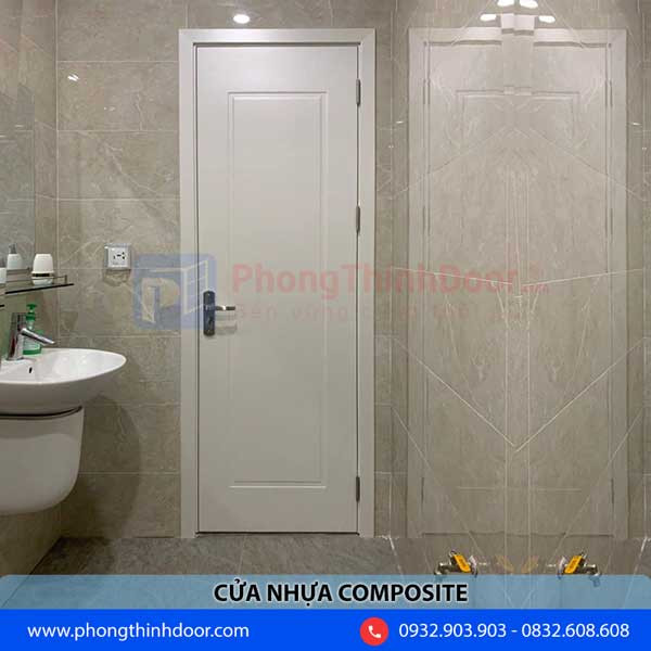 Cửa nhựa Composite giả gỗ WC cho không gian sang trọng