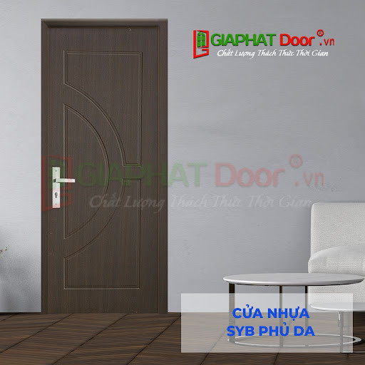 Cửa nhựa composite màu đen vân gỗ hiện đại