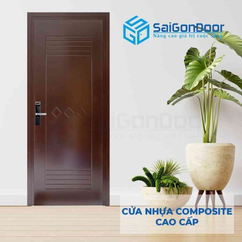 Cửa nhựa Composite màu nâu trầm ấm A02-12