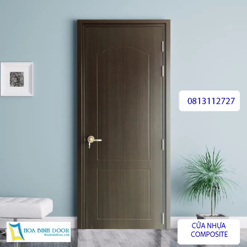 Cửa nhựa composite màu nâu