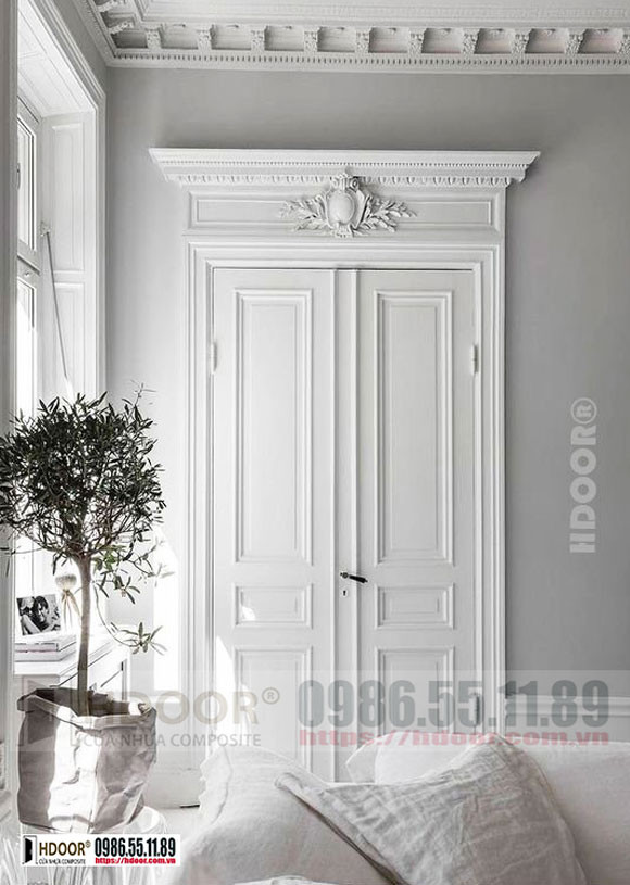 Cửa nhựa composite màu trắng HDOOR-CD09