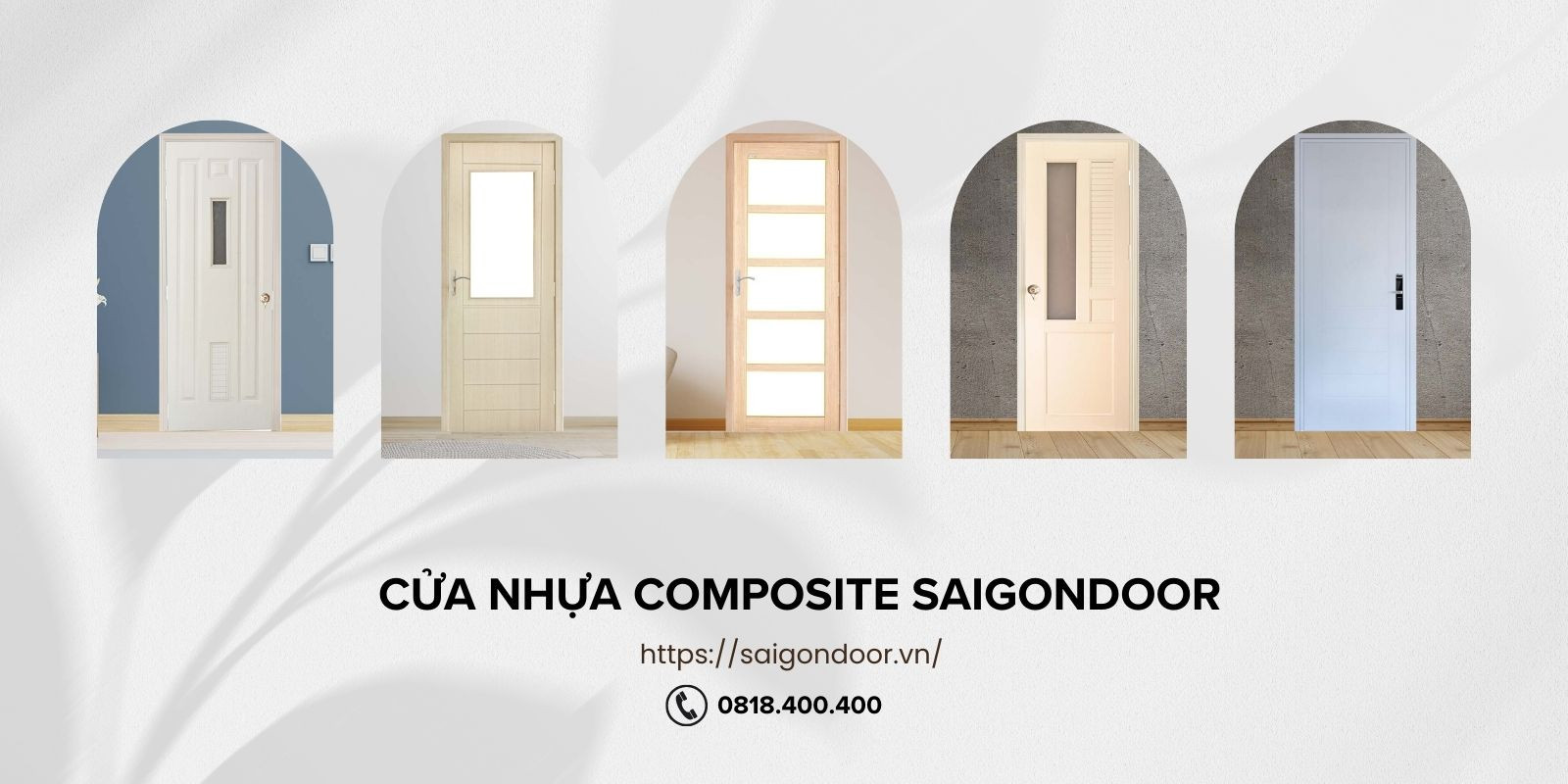 Cửa nhựa composite màu trắng tạo không gian yên tĩnh cho phòng ngủ