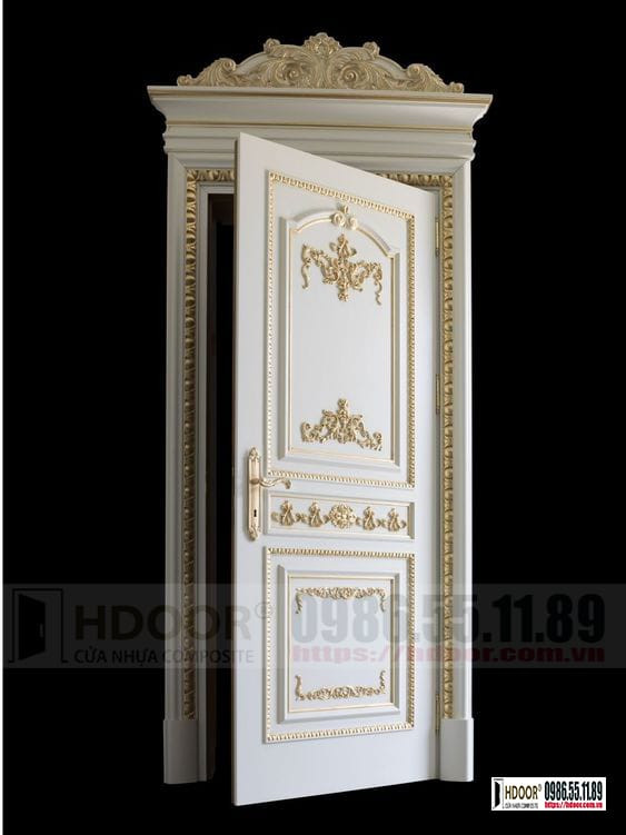 Cửa nhựa composite với phào chỉ mang phong cách cổ điển