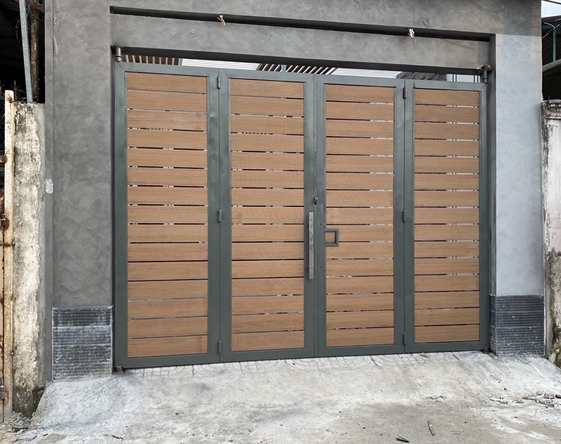 Cửa nhựa giả gỗ ngoại thất hiện đại, trẻ trung