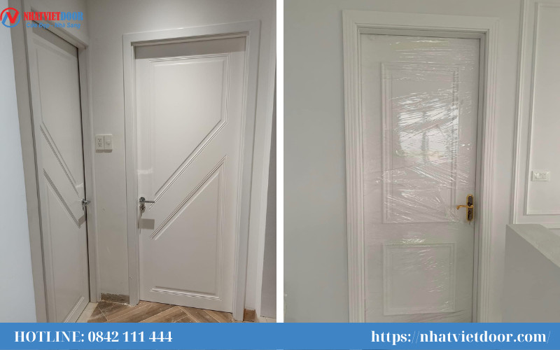Cửa nhựa giả gỗ sơn trắng
