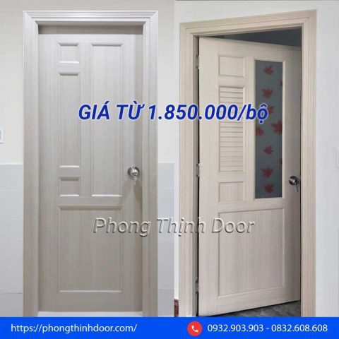 Cửa nhựa giả gỗ WC Đài Loan đơn giản và hiện đại