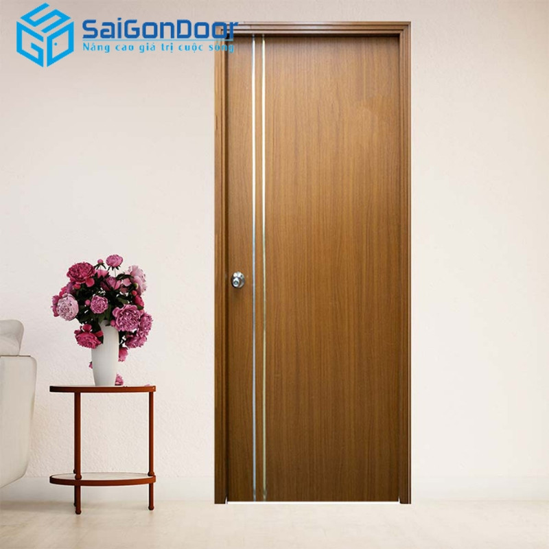 Cửa nhựa lõi thép giả gỗ 1 cánh cho ban công