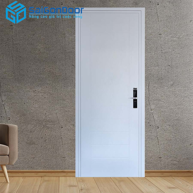 Cửa nhựa lõi thép giả gỗ 1 cánh cho nhà vệ sinh chống nước hiệu quả