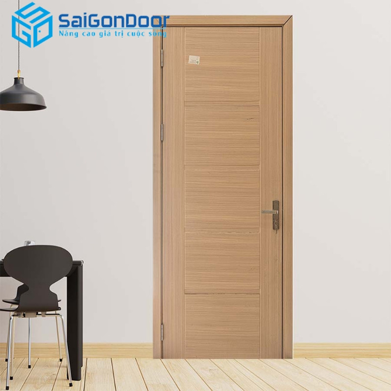 Cửa nhựa lõi thép giả gỗ 1 cánh thông phòng