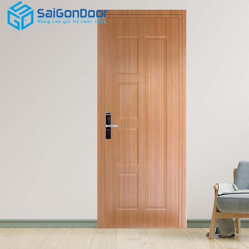 Cửa nhựa lõi thép giả gỗ với thiết kế pano độc đáo