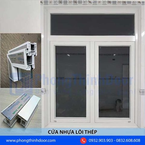 Cửa nhựa lõi thép kính cường lực