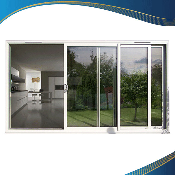 Cửa nhựa lõi thép uPVC 3 cánh xếp trượt màu trắng dùng ở lối ra vườn của biệt thự