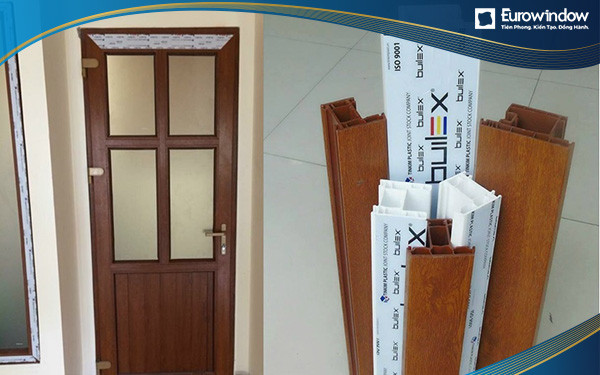 Cửa nhựa lõi thép vân gỗ 1 cánh cơ bản