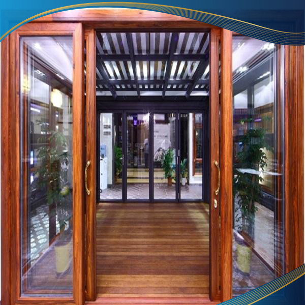 Cửa nhựa lõi thép vân gỗ 4 cánh mở trượt, tô điểm cho kiến trúc tại Đà Nẵng