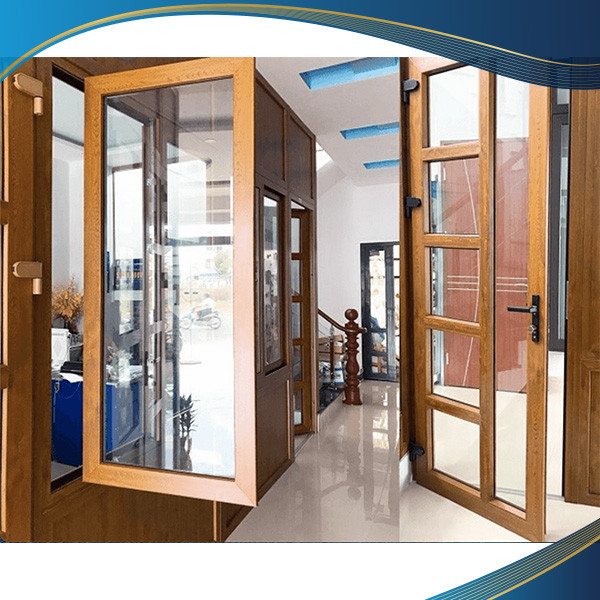 Cửa nhựa lõi thép vân gỗ đồng bộ 1 cánh