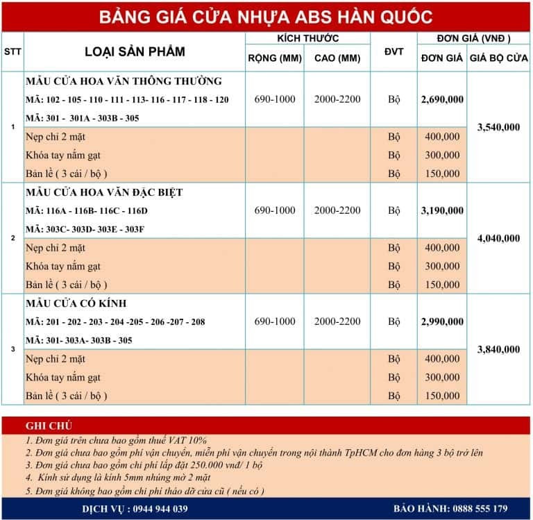 Cửa nhựa nhà tắm giá rẻ ABS Hàn Quốc với thiết kế giả gỗ tinh tế