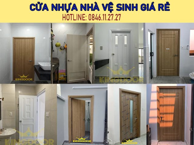 Cửa nhựa nhà vệ sinh Đài Loan màu nâu gỗ