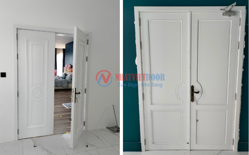 Cửa nhựa Sungyu 2 cánh màu trắng sang trọng