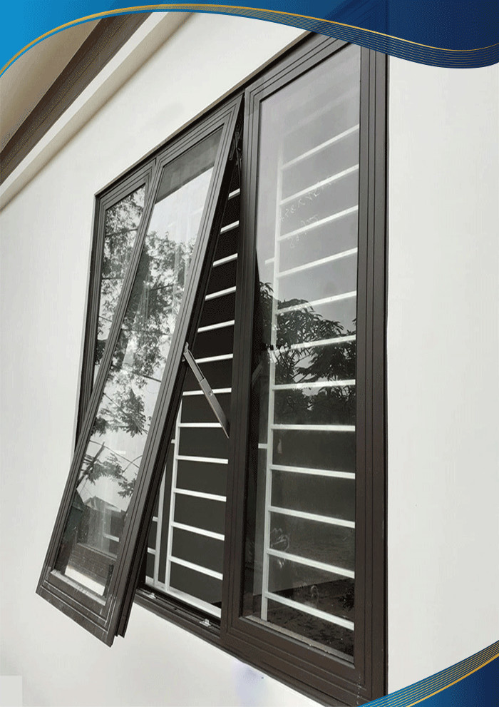 Cửa sổ nhựa lõi thép phòng ngủ mở hất 1 cánh cho các công trình trên cao, đảm bảo an toàn