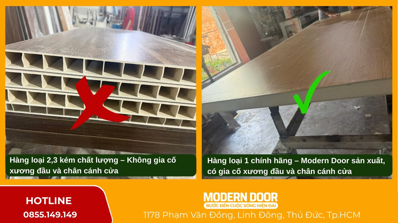 Gia cố xương đầu và chân cánh cửa composite